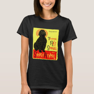 Cute Rat Tail Spaniel Irish Water Spaniel Dog Art T-Shirt