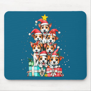 Cute Rat Terrier Le Dog Christmas Tree Xmas Mouse Pad