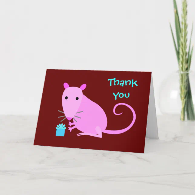 Cute Rat Thank You card | Zazzle