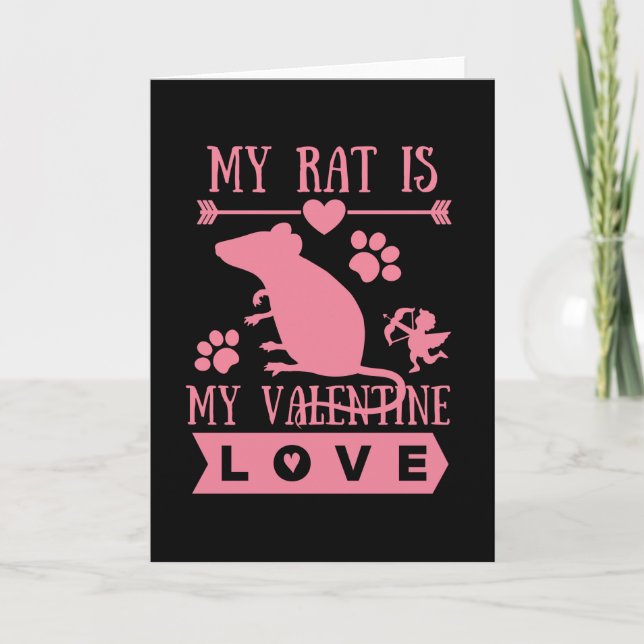 Cute Rat & Valentines Day Card (Front)