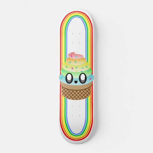 Cute Rave Ice Cream Cone Skateboard (Front)