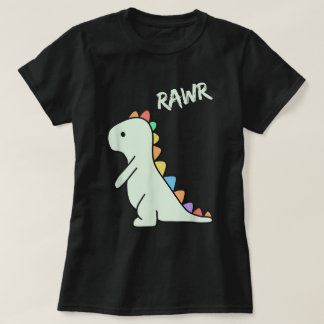 Cute Rawr Dinosaur Cartoon Kids Design T-Shirt