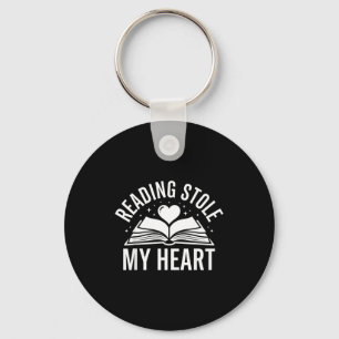 Cute read books quote women girls book reading key ring