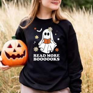 Cute Read More Books Daisy Halloween Sweatshirt