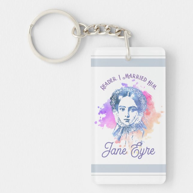 Cute Reader I Married Him Jane Eyre Portrait Key Ring (Front)
