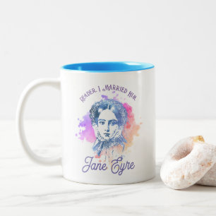 Cute Reader I Married Him Jane Eyre Portrait Two-Tone Coffee Mug