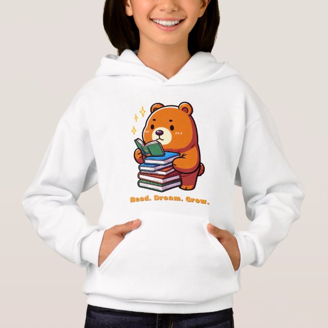 Cute Reading Bear with Books Kawaii (Front)