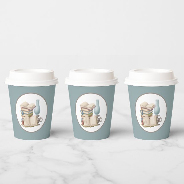 cute reading book club party paper cups (Multi)