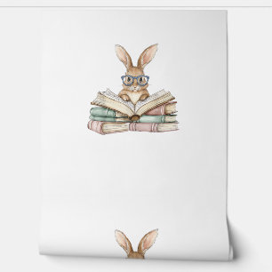 Cute Reading Bunny Glasses Books Bookworm Reader T Wallpaper