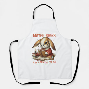 Cute Reading Bunny With Glasses Books Bookworm Rea Apron