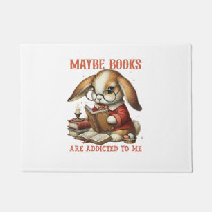 Cute Reading Bunny With Glasses Books Bookworm Rea Doormat