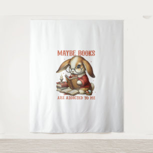 Cute Reading Bunny With Glasses Books Bookworm Rea Tapestry