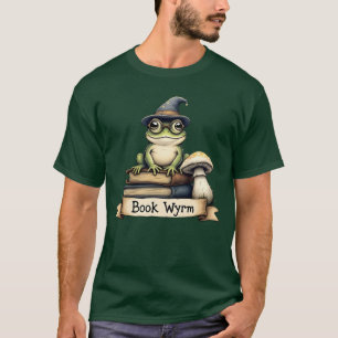 Cute Reading Frog Fantasy Design T-Shirt