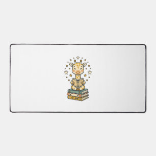 Cute Reading Giraffe Book Lover Vintage Shirt Desi Desk Mat