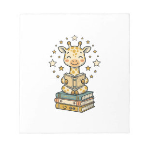 Cute Reading Giraffe Book Lover Vintage Shirt Desi Notepad