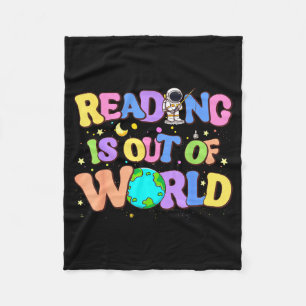Cute reading is out of this world space books fleece blanket