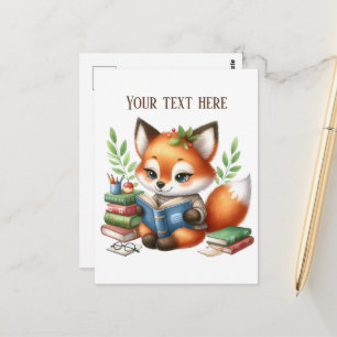 Cute Reading lovers customisable Postcard