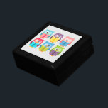 Cute reading owls gift box<br><div class="desc">Cute illustration of reading owls in bright vibrant colours.</div>