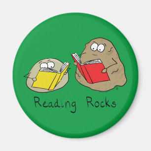 Cute Reading Rocks Librarian Book Lovers Magnet