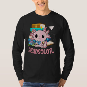 Cute Readsolotl Reading Axolotl Salamander Book Re T-Shirt