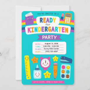 Cute Ready for Kindergarten Party Invitation
