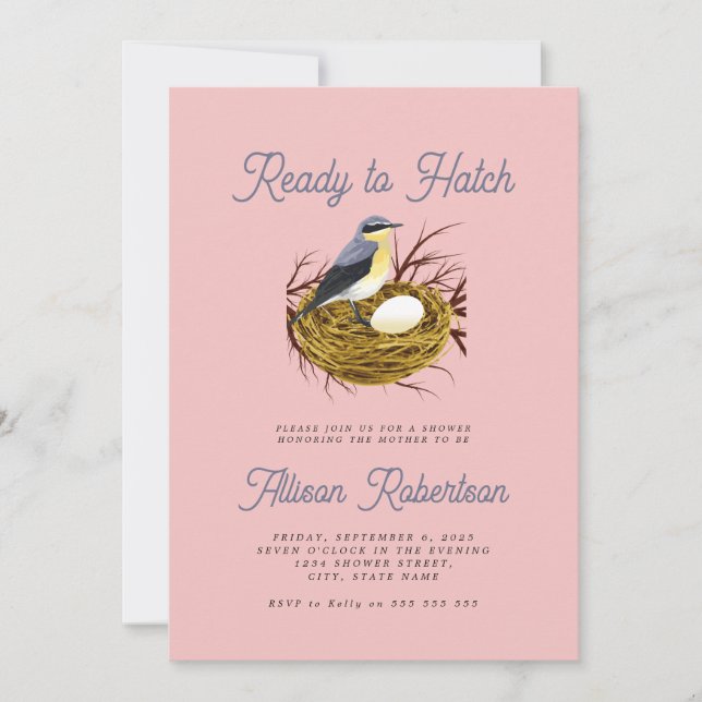 Cute Ready to Hatch Baby Shower  Invitation (Front)