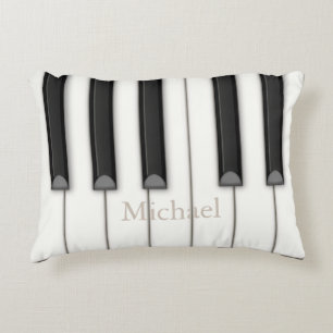 Cute Realistic Piano Keys Personalizable Music Decorative Cushion