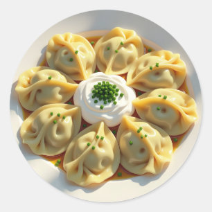 Cute Realistic Pierogi Classic Round Sticker