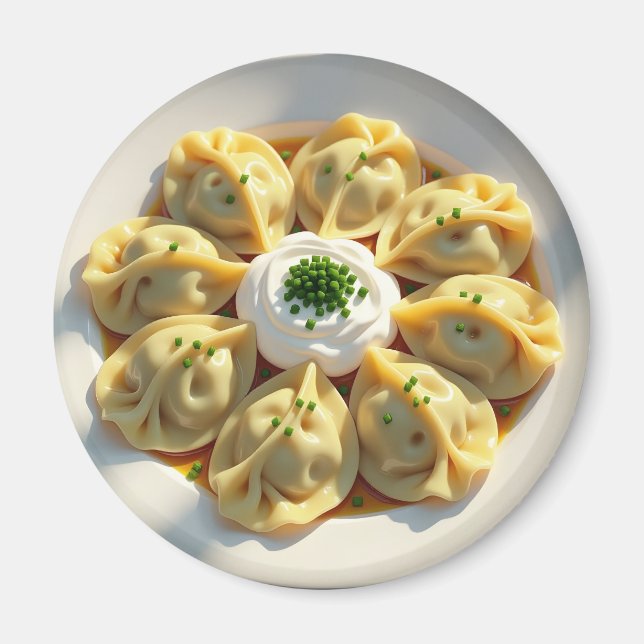 Cute Realistic Pierogi Magnet (Front)