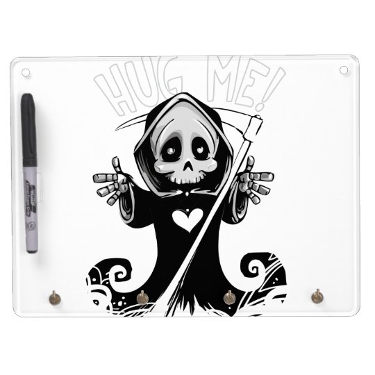 Cute reaper-baby reaper-cartoon reaper-baby grim dry erase board with key ring holder