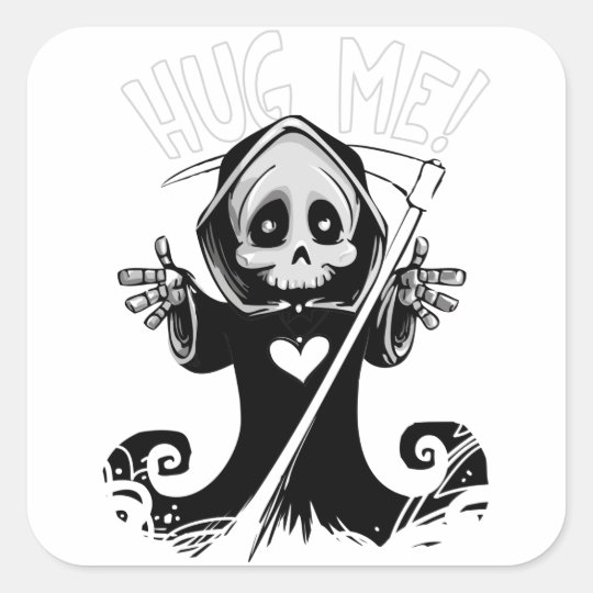 Cute reaper-baby reaper-cartoon reaper-baby grim square sticker