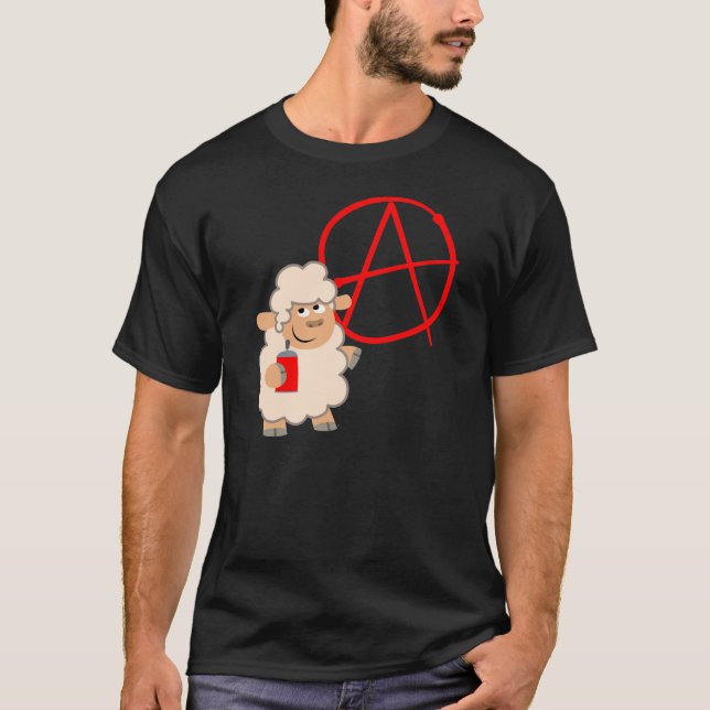 Cute Rebellious Cartoon Sheep T-Shirt (Front)