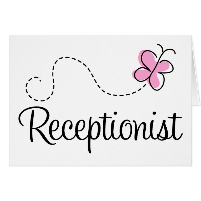 Cute Receptionist Card (Front Horizontal)