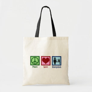 Cute Receptionist Peace Love Reception Tote Bag