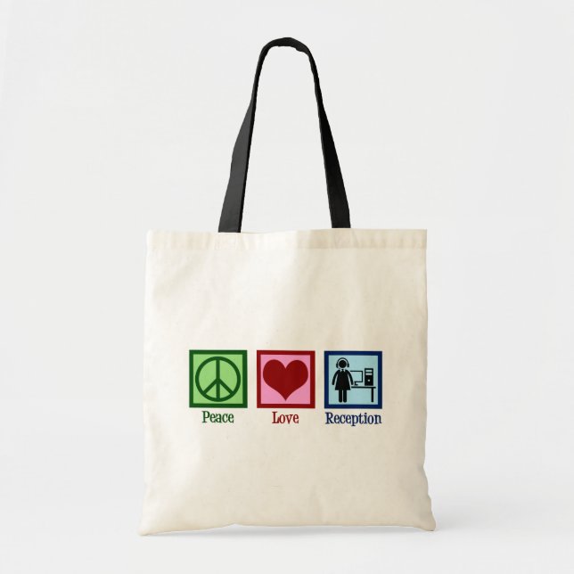 Cute Receptionist Peace Love Reception Tote Bag (Front)