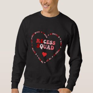 Cute Recess Squad Valentines Day Heart Sweatshirt