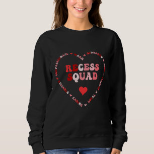 Cute Recess Squad Valentines Day Heart Sweatshirt