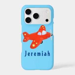 Cute red aeroplane flying cartoon illustration