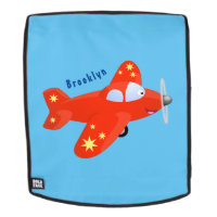 Cute red aeroplane flying cartoon illustration