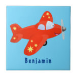 Cute red aeroplane flying cartoon illustration ceramic tile<br><div class="desc">This cute red aeroplane is drawn in cute cartoon illustration style. Perfect for flights of fancy!</div>