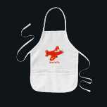 Cute red aeroplane flying cartoon illustration kids apron<br><div class="desc">This cute red aeroplane is drawn in cute cartoon illustration style. Perfect for flights of fancy!</div>