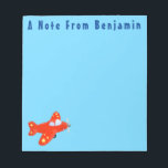 Cute red aeroplane flying cartoon illustration notepad<br><div class="desc">This cute red aeroplane is drawn in cute cartoon illustration style. Perfect for flights of fancy!</div>