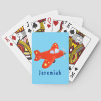 Cute red aeroplane flying cartoon illustration