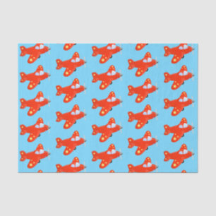 Cute red aeroplane flying cartoon illustration tissue paper