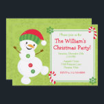 Cute Red and Green Snowman Christmas Party Invitation<br><div class="desc">Cute Red and Green Snowman Christmas Party
Artwork by PrettyGrafik</div>