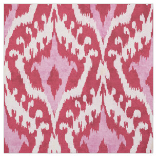 Cute red and pink ikat tribal pattern fabric