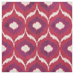 Cute red and purple ikat tribal pattern fabric