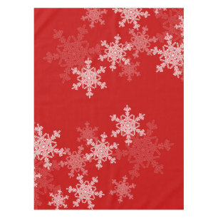 Cute red and white Christmas snowflakes Tablecloth