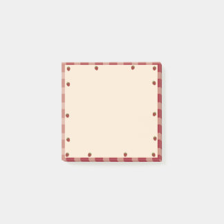 Cute Red and White Gingham Strawberry Themed Post-it Notes