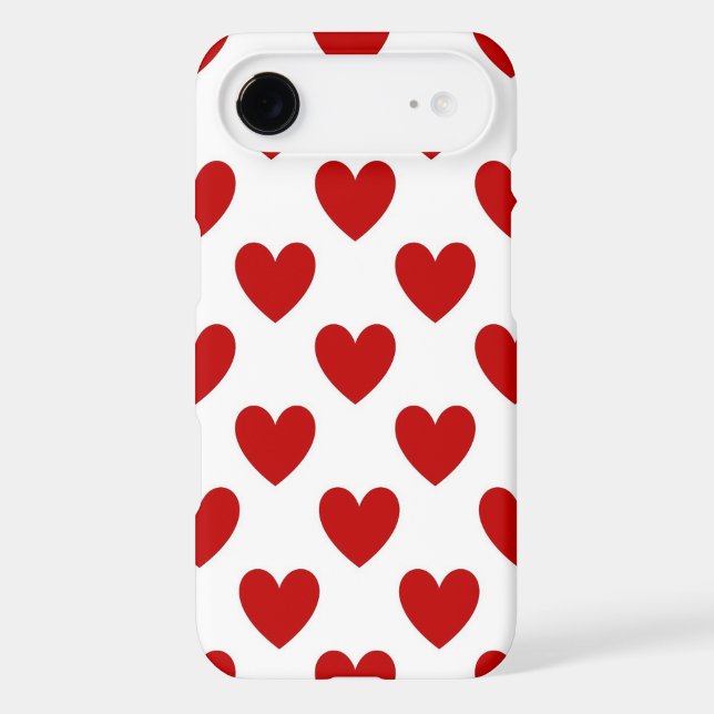 Cute Red and White Hearts Pattern (Back)